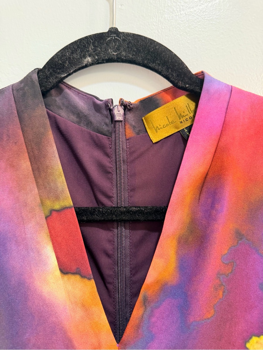 Nicole Miller Gold Label Silk Fall 2011 "Cosmic Cloud" Ruched Dress - Size 12 - Picture 8 of 14
